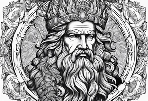 Zeus with background make it nice tattoo idea