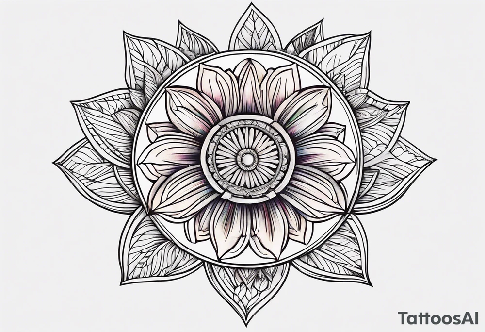 aster flower with roman numerals IX-VI-LVII tattoo idea