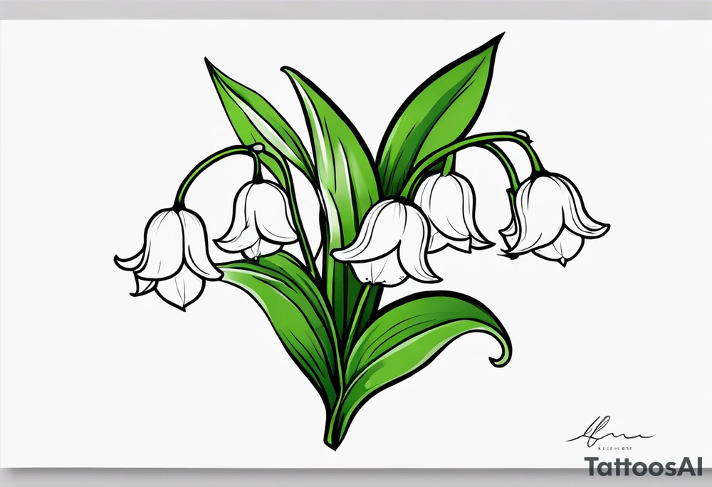 Neo traditional lily of the valley tattoo idea