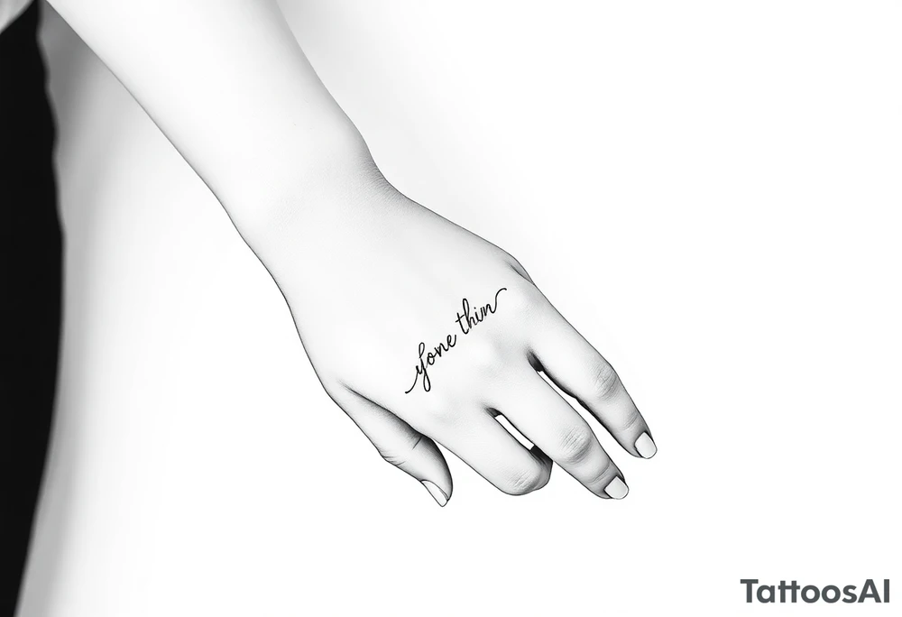 thistle minimalist fin line for hand with message tattoo idea