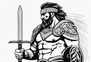 Gladiator with a lion tattoo idea