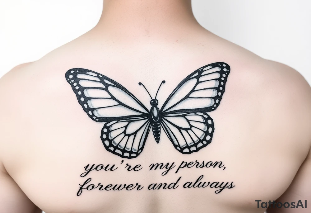 Utility Chain, butterfly,  you're my person, I love you forever and always Alan Knutson tattoo idea
