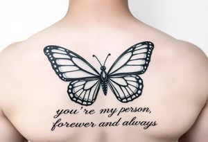 Utility Chain, butterfly,  you're my person, I love you forever and always Alan Knutson tattoo idea