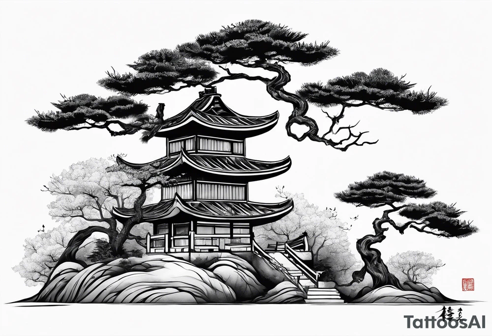 samurai and bonsai tree tattoo idea