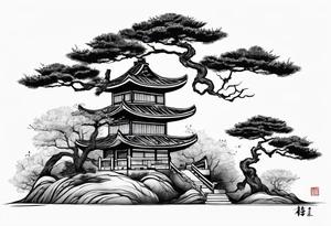 samurai and bonsai tree tattoo idea