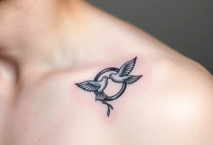 femine wedding ring with doves tattoo tattoo idea