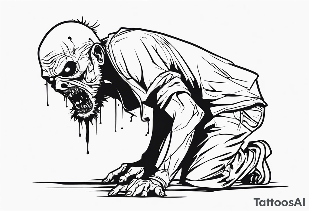 zombie crawling tattoo idea