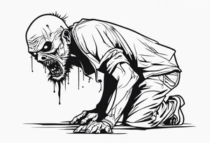 zombie crawling tattoo idea