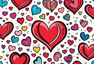 Heart made with letters p, s, and o tattoo idea