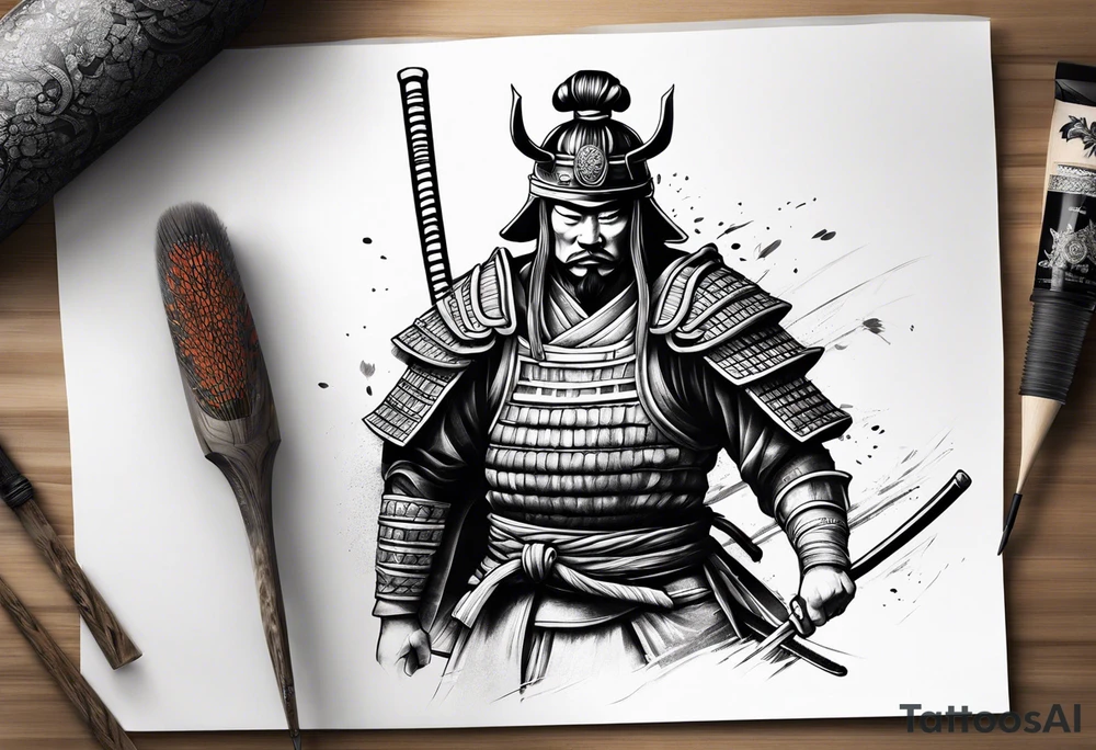 samurai theme tattoo design for upper arm tattoo idea