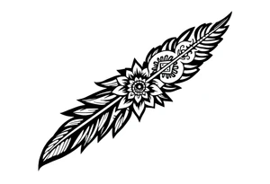 spiritual feather indian mandala shaman tattoo idea