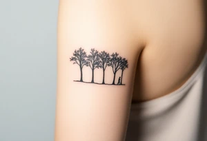 Trees hug the road, blocking out much of the light. tattoo idea