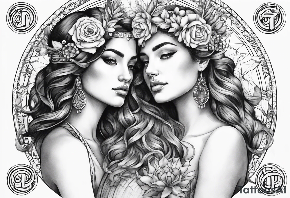 Love, source, abundance, Gemini symbol tattoo idea
