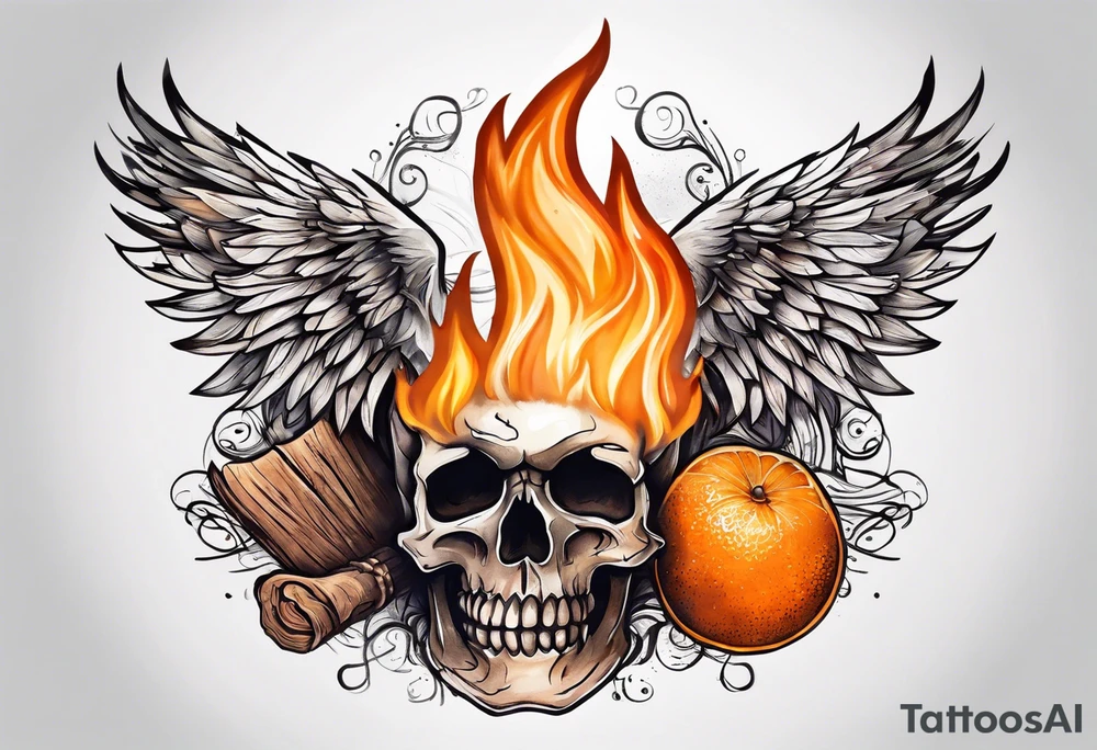 orange bonfire tattoo idea