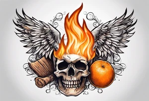 orange bonfire tattoo idea