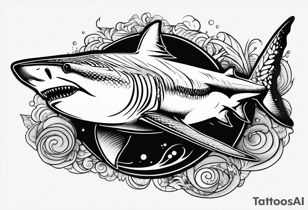 tiger shark with cool texture pattern top view tattoo idea tiger shark with cool texture pattern top view tattoo idea