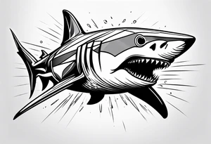 shark attack tattoo idea