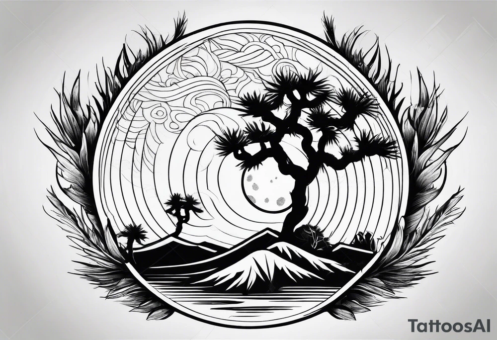 yin and yang joshua tree tattoo idea