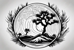 yin and yang joshua tree tattoo idea