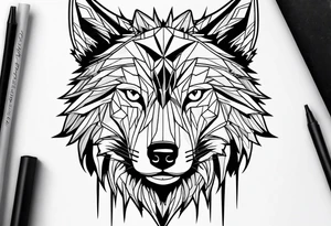A wolf face tattoo idea