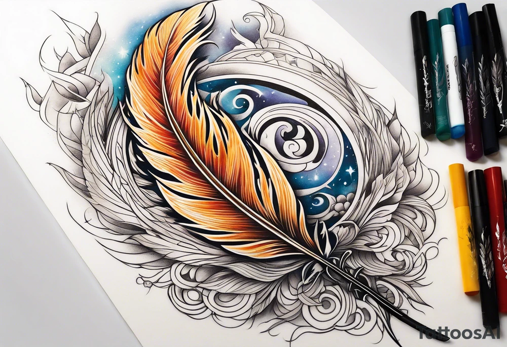 Lumos Phoenix feather tattoo idea