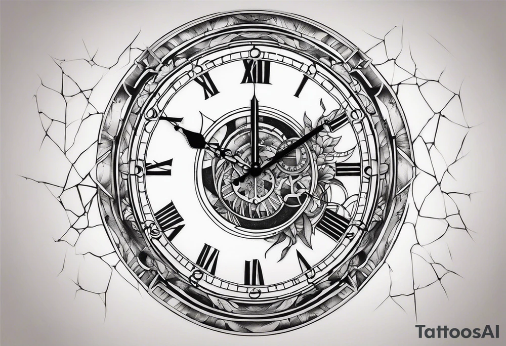 Clock thats cracked tattoo idea