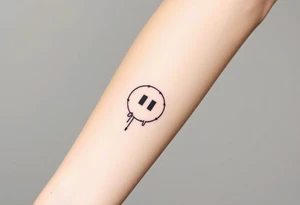 Line tattoo with play symbol, pause symbol, stop symbol, rewind symbol, mental health awareness tattoo idea