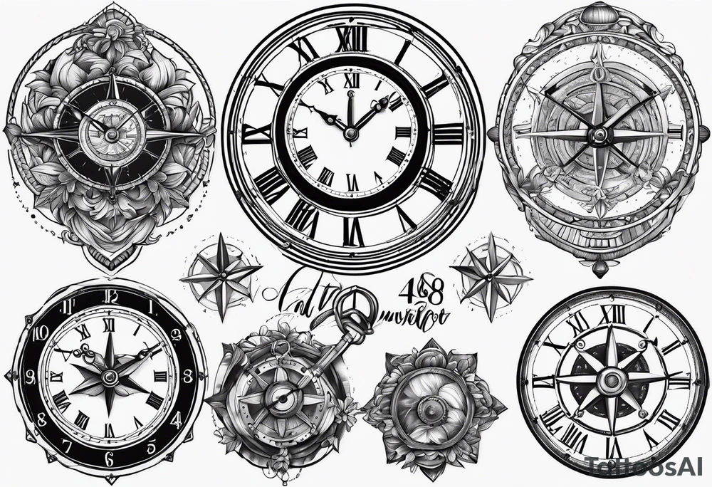 Nautical clock 4:08 tattoo idea