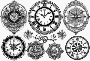 Nautical clock 4:08 tattoo idea
