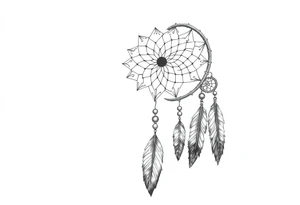 dreamcatcher with feathers for the memory of my grandma, slim tattoo idea