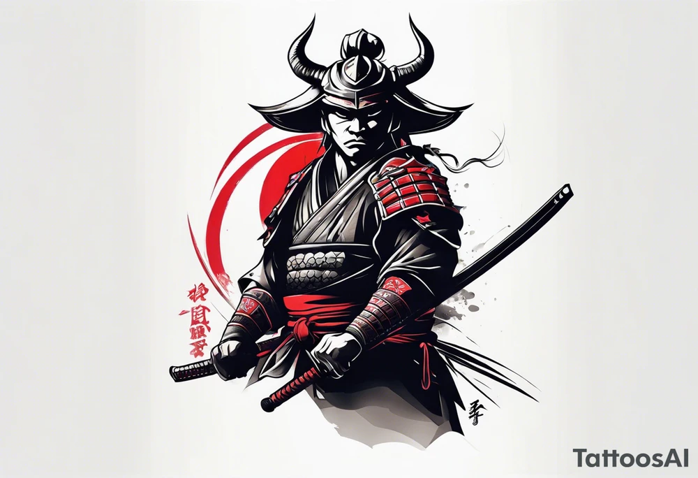 demon samurai tattoo idea