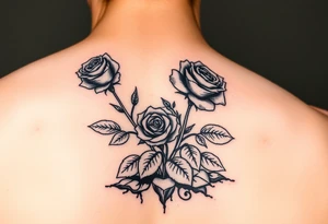 Create a stencil for Roses growing out of Concrete ground tattoo idea