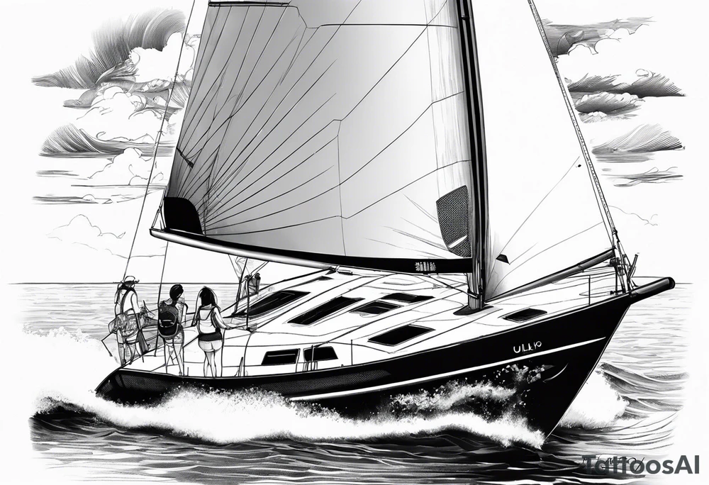 catamaran sailing Japan with  
 women 
women tattoo idea