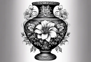 tattoo drawing ancient flower vase tattoo idea