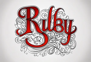 Generate a pretty tattoo with the name of: Ruby tattoo idea