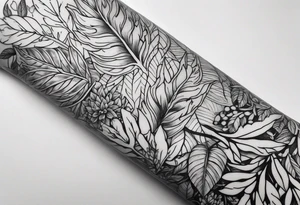 Foliage arm sleeve tattoo idea