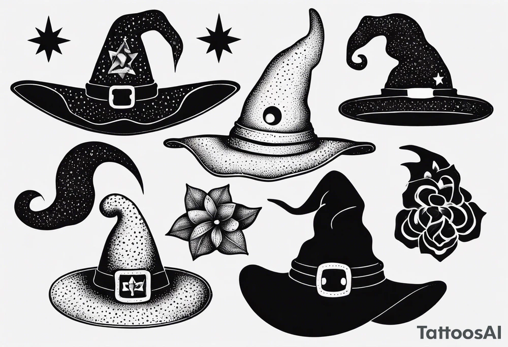 Cute witch hat tattoo idea