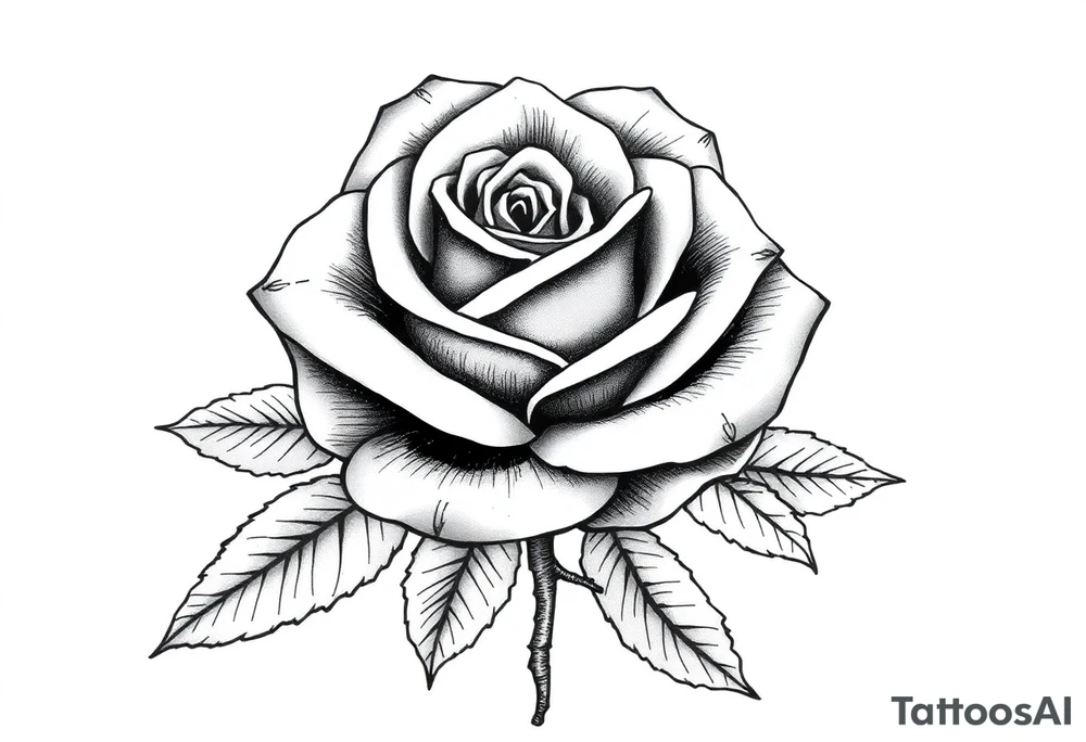 ROSE AND STEM WITH FLORIDA WRITTEN IN VERTICAL AS tattoo idea