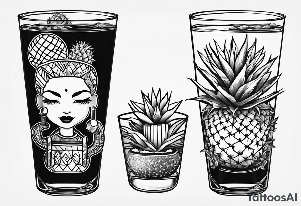 Cactus and a drink tattoo idea