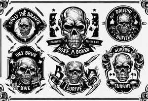 Only the brave survive a boxer with an inscription tattoo idea