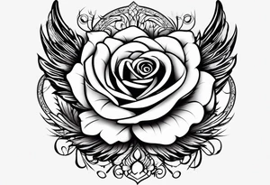 forearm tattoo
a angel feather including a stylish rose with first name Isa encrypted tattoo idea