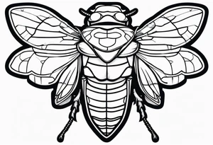 cicada with closed wings tattoo idea
