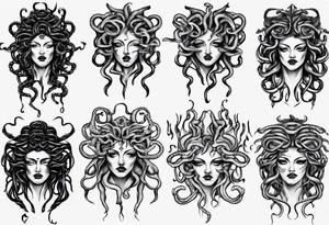 Powerful lusty Medusa no eyes tattoo idea