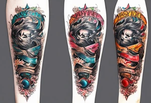 Sleeve showing Nayang text tattoo idea
