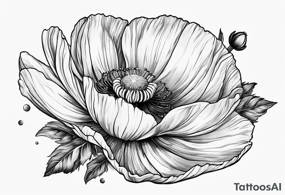Cosmos, Poppy’s and Honeysuckle tattoo idea