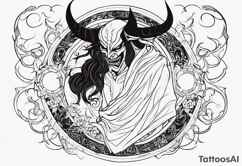 Demon stalking a boy tattoo idea