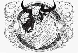Demon stalking a boy tattoo idea