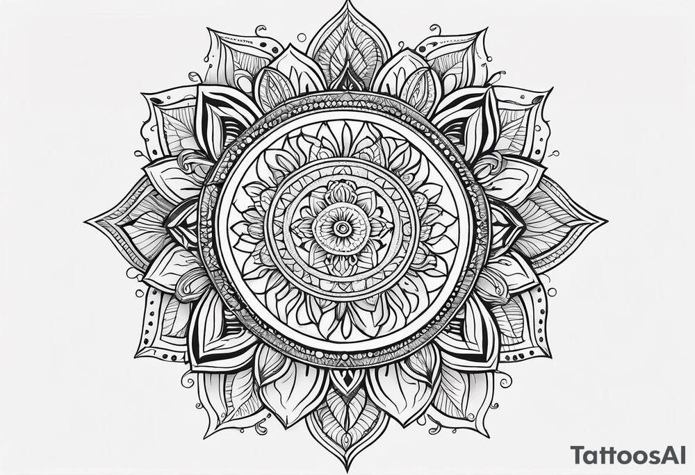 Ornamental Mandala Tattoo on Woman’s Spine,flower,moon,balance,eternity,perfection,love,patience,rising out of suffering tattoo idea