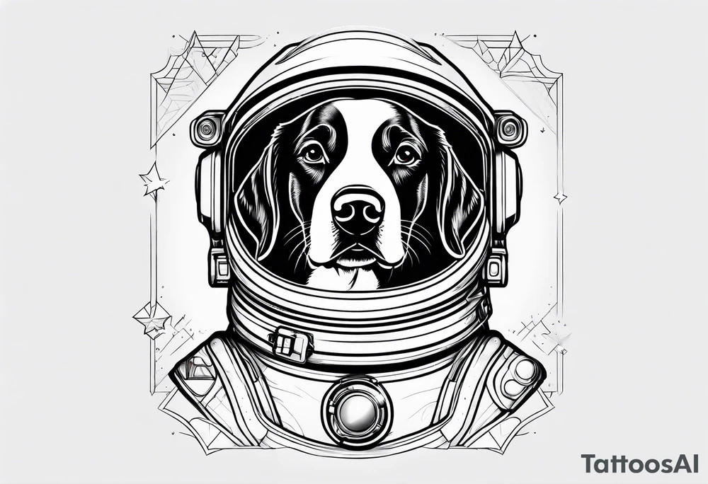 dog in space tattoo idea