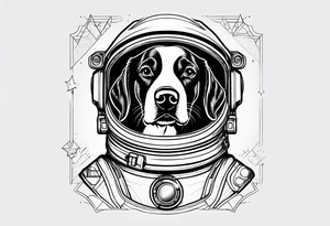 dog in space tattoo idea